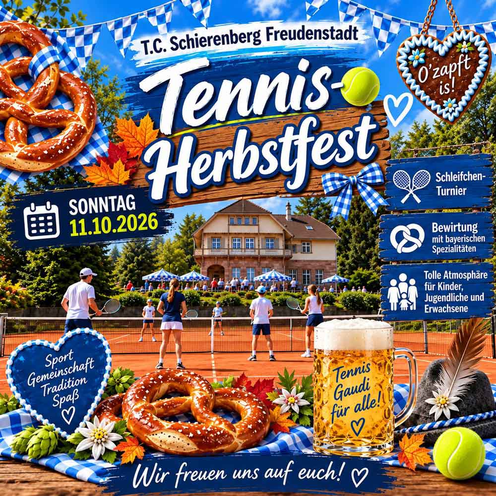 Tennis-Herbstfest am 10. Oktober 2026
